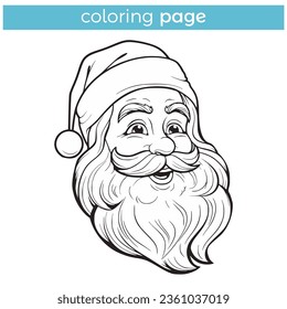 simple coloring page for kids santa claus christmas vector illustration template design