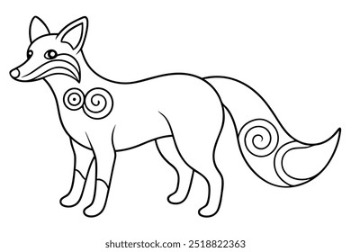 Simple Coloring Page Line Art Illustration of an Animal