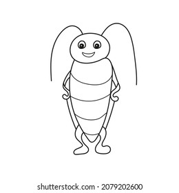 Página de coloreado simple. Escarabajo delineado. Página de color de la ilustración de la línea de vector en blanco
