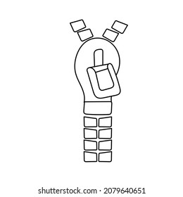 Simple coloring page. Vector cartoon zipper to be colored. Coloring book for children.