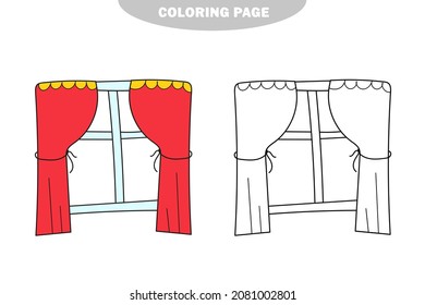 Simple Coloring Page Window Be Colored Stock Vector (Royalty Free ...