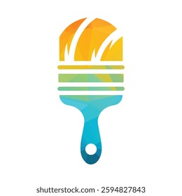 Simple Colors Paint Brush logo Vector Illustration