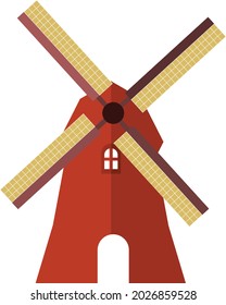 Simple coloured windmill icon vector 