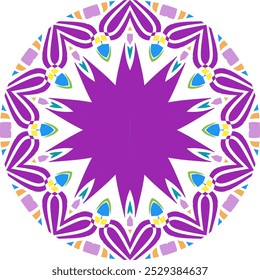 Simple colourful circle petal line art pattern gradient background 
