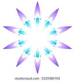 Simple colourful circle petal line art pattern gradient background 