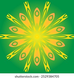 Simple colourful circle petal line art pattern gradient background 