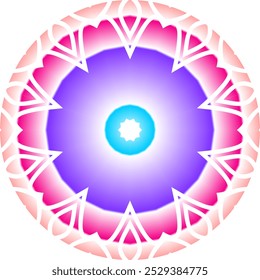 Simple colourful circle petal line art pattern gradient background 