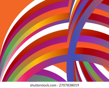 Arte de línea colorido simple con forma dinámica