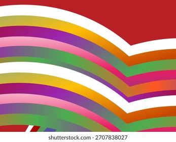 Arte de línea colorido simple con forma dinámica