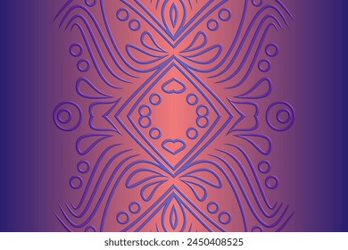 Simple colourful line art pattern of indonesian culture traditional tenun batik ethnic dayak ornament 