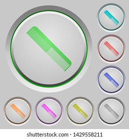 Simple comb color icons on sunk push buttons