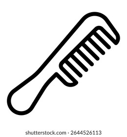 Simple comb icon representing hairstyling, grooming, and haircare tools for beauty and grooming applications.