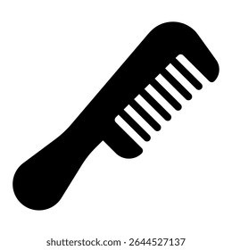 Simple comb icon representing hairstyling, grooming, and haircare tools for beauty and grooming applications.