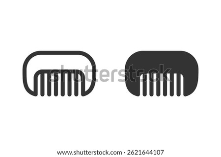 Simple comb icon set. color editable