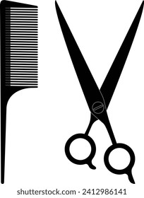 Simple comb and scissors illustration
