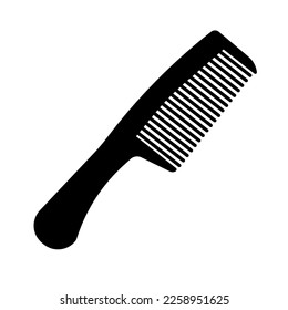 Simple comb silhouette icon. Hair brush. Hair set. Vector.