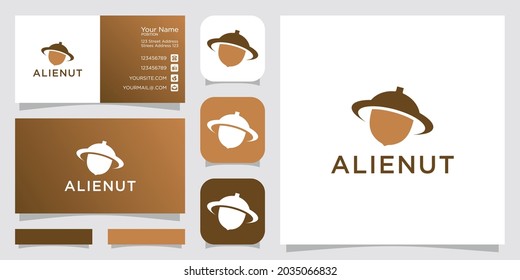 simple combination alien and peanut logo design inspiration