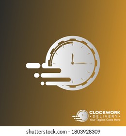Logotipo, concepto, gráfico, diseño Combinación de reloj, marcha y velocidad