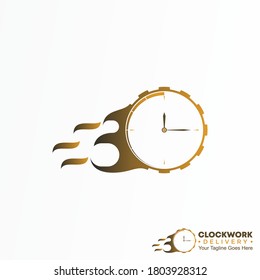 Simple Combination of clock, gear and speed image graphic icon logo design abstract concept vector stock. Can be used as a symbol related to the dateline or sport