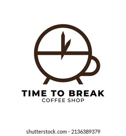 simple combination of cup and alarm logo vector