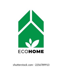 simple combination of green house and plants logo vector