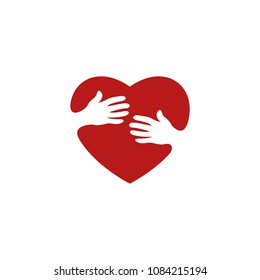 simple combination love with hand