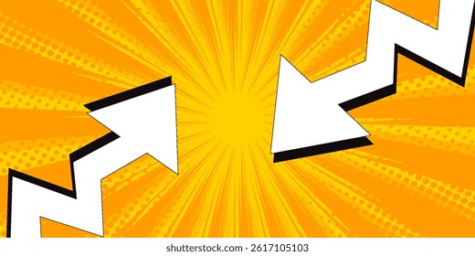 Simple comic book style explosion effect background_yellow