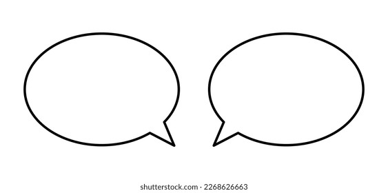 simple comic bubbles, speech bubbles, black line and white background, vector illustration