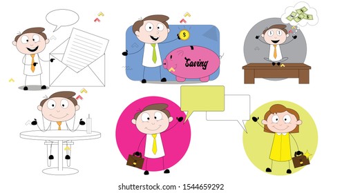 Simple comic characters with a variety of movements gestures.-vector illustration