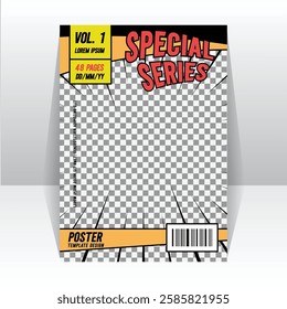 Simple comic magazine front page layout template print