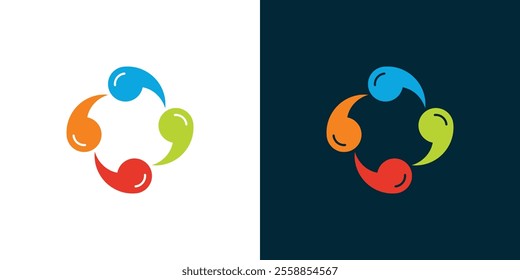 Simple comma logo, four comma logo. Quotes icon vector symbol design illustration, coma logo vector