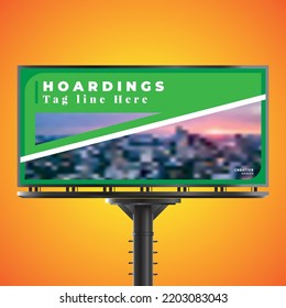 Simple commercial hoarding, billboard creative template vector design