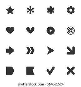 Simple common vector icon set. Shape style collection