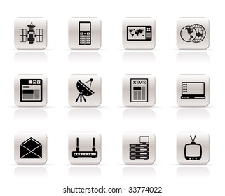 Simple Communication and Business Icons - Vector Icon Set