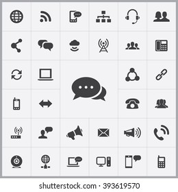 Simple communication icons set. Universal communication icons to use for web and mobile UI, set of basic UI communication elements 