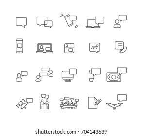 Simple Communication icons set,Vector