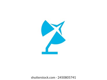 diseño simple del logotipo de la red del satélite de comunicación