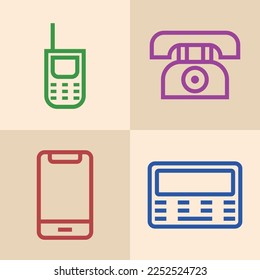 Diseño de iconos de herramientas de comunicación simples