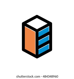 Simple Compact Building Icon Symbol