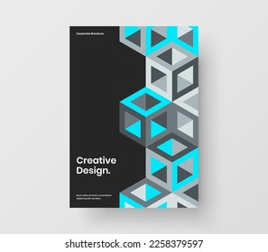 Simple company brochure vector design illustration. Unique geometric pattern banner concept.