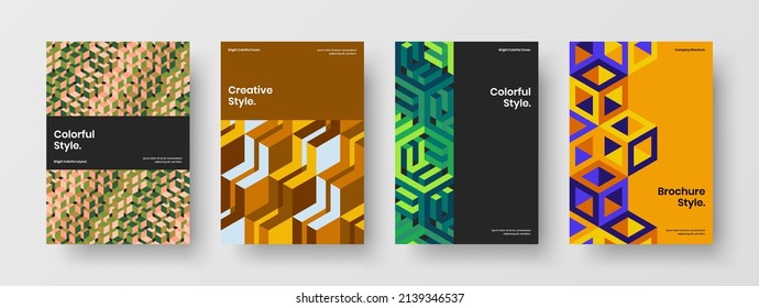 Einfache Firmenabdeckung A4 Design Vektorgrafik-Bundle. Premium geometrische Muster-Postkartengestaltung.
