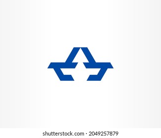 simple company icon logo design template with blue color