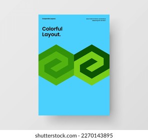 Simple company identity A4 vector design layout. Fresh geometric tiles corporate cover illustration.