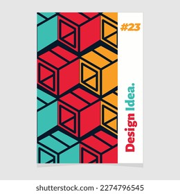 Simple company identity A4 vector design layout, Modern mosaic shapes corporate brochure illustration