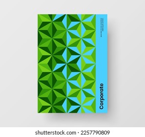 Ilustración simple de diseño de vectores de identidad de la empresa. Diseño de portada de la revista hexagones de mosaico colorido.