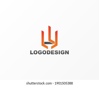 Simple company identity vector logo design with line concept