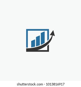 Simple Company Increase Statistics Icon Logo Design Template, can be used for company icon and logo