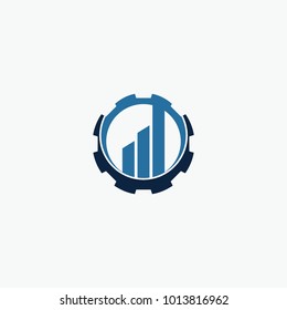 Simple Company Increase Statistics Icon Logo Design Template, can be used for company icon and logo