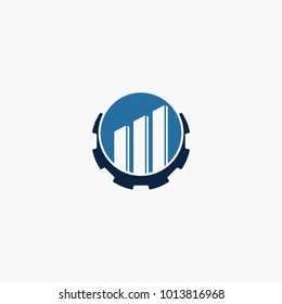 Simple Company Increase Statistics Icon Logo Design Template, can be used for company icon and logo