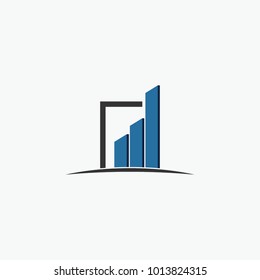 Simple Company Increase Statistics Icon Logo Design Template, can be used for company icon and logo